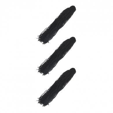 Канекалон Зизи косички гофре,волосы для наращивания,афрокудри,120 см цвет черный (3 шт в комплекте)