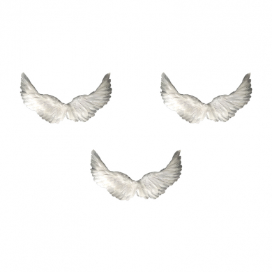 Крылья ангела белые перьевые карнавальные большие 60х35см, на Хэллоуин и Новый год (3 пары в наборе)