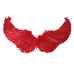 Крылья ангела красные перьевые карнавальные большие 60х35см, на Хэллоуин и Новый год (3 пары в наборе)