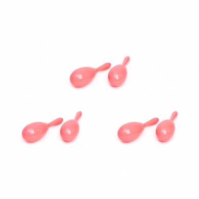Маракас однотонный, набор 6 шт., цвет розовый (Комплект 3 пары)