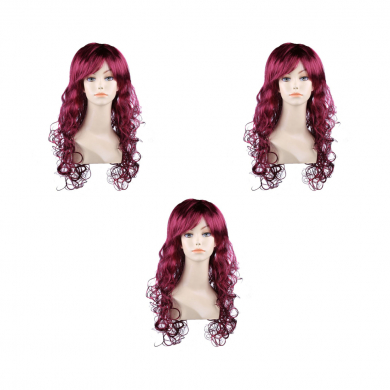 Парик карнавальный длинный, кудрявый, 60см цвет ярко-каштановый (Набор 3 шт.)