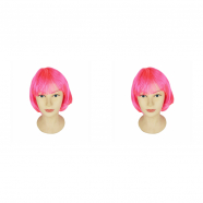 Парик карнавальный Каре розовое, 30 см (Набор 2 шт.)