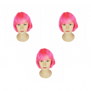 Парик карнавальный Каре розовое, 30 см (Набор 3 шт.)