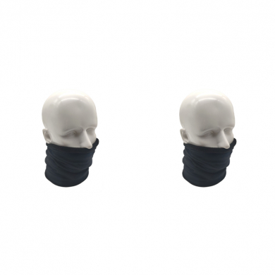 Бандана бафф (труба) "Флисовый снуд-хомут" утепленная с флисом, цвет черный (Набор 2 шт.)