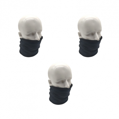 Бандана бафф (труба) "Флисовый снуд-хомут" утепленная с флисом, цвет черный (Набор 3 шт.)