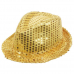 Карнавальная шляпа блестящая с пайетками "Диско", цвет золотой (Набор 5 шт.)