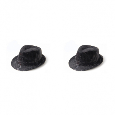Карнавальная шляпа блестящая с пайетками "Диско", цвет черный (Набор 2 шт.)