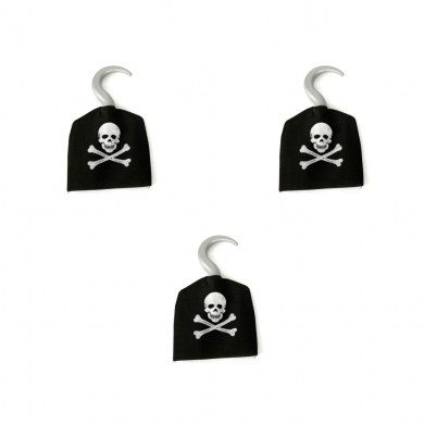 Крюк пиратский карнавальный черный "Пират" (Набор 3 шт.)