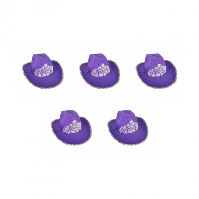 Шляпа ковбойская женская фиолетовая "Ковбой" (Набор 5 шт.)