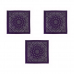 Бандана, повязка на голову, хлопковая "Узор", 55 х 55 см, цвет фиолетовый (Набор 3 шт.)