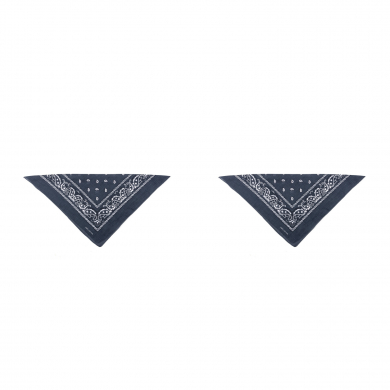 Бандана, повязка на голову, хлопковая "Узор" 55 х 55 цвет синий индиго (Набор 2 шт)