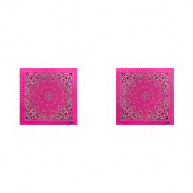Бандана, повязка на голову, хлопковая "Узор" 55 х 55 см, цвет ярко-розовый (Набор 2 шт)