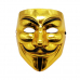 Карнавальная маска анонимуса "Гай Фокс" вендетта, цвет золотой (Набор 5 шт.)