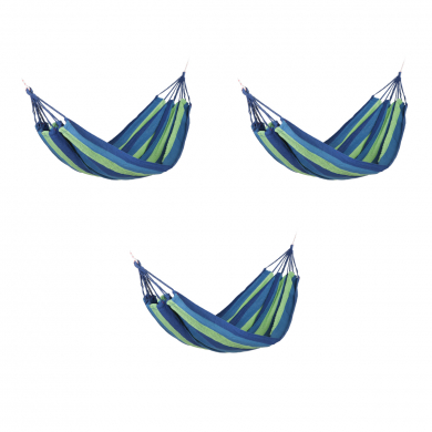 Гамак тканевый с чехлом 190 x 80 см, цвет синий (Набор 3 шт.)