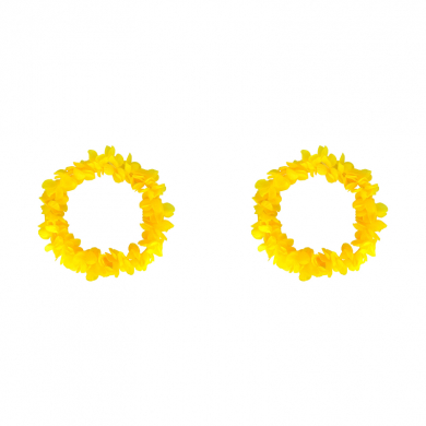 Гавайское ожерелье "Пышное", цвет желтый (Набор 2 шт.)