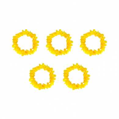 Гавайское ожерелье "Пышное", цвет желтый (Набор 5 шт.)