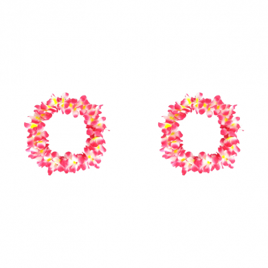 Гавайское ожерелье "Пышное", цвет желто-бело-розовый (Набор 2 шт.)