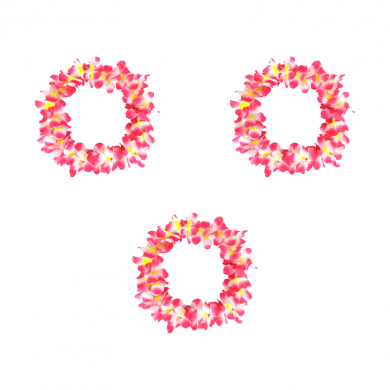 Гавайское ожерелье "Пышное", цвет желто-бело-розовый (Набор 3 шт.)