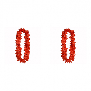 Гавайское ожерелье "Пышное", цвет красный (Набор 2 шт.)