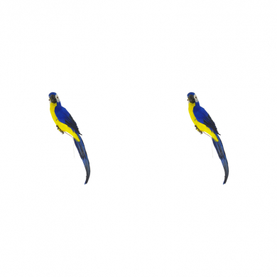 Попугай перьевой "Пират" большой пиратский на плечо, цвет синий, размер 45 см (Набор 2 шт.). Пиратская вечеринка.