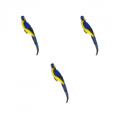 Попугай перьевой "Пират" большой пиратский на плечо, цвет синий, размер 45 см (Набор 3 шт.). Пиратская вечеринка.