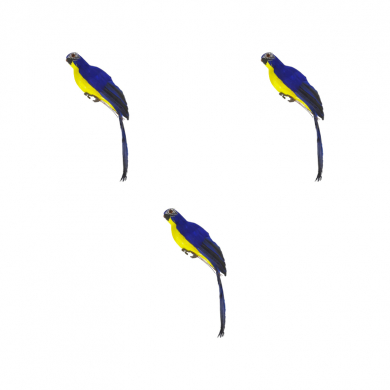 Попугай перьевой "Пират" средний пиратский на плечо, цвет синий, размер 35 см (Набор 3 шт.). Пиратская вечеринка.