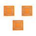 Бандана, повязка на голову, хлопковая "Узор квадратный" 55 х 55 см, цвет оранжевый (Набор 3 шт.)