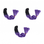 Канекалон 60 см, омбре из черного в фиолетовый (Набор 3 шт.)