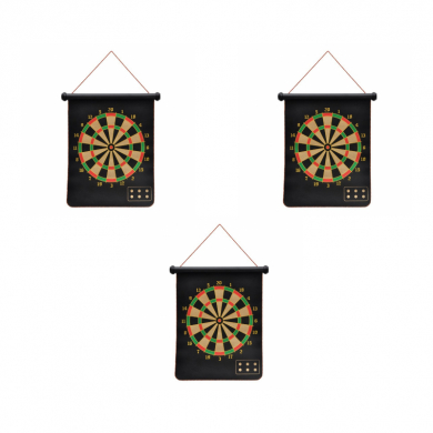 Магнитный дартс двусторонний и 3 дротика, размер 41х35х2 см (3 набора в комплекте)