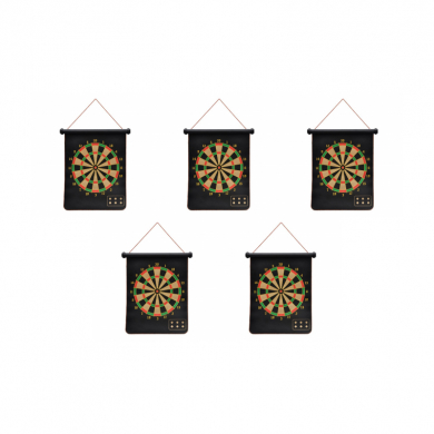 Магнитный дартс двусторонний и 3 дротика, размер 41х35х2 см (5 набора в комплекте)