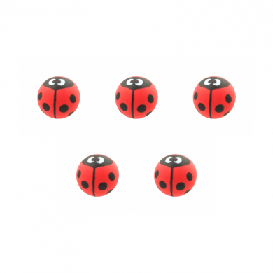 Мяч попрыгунчик каучук "Божья коровка" прыгун 3 см (Набор 5 шт.)