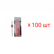 Трубочки гавайские "Клубника" для коктейля (Набор 100 шт.)