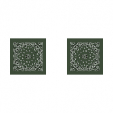 Бандана "Узор" 55 х 55 см, цвет хаки (Набор 2 шт.)