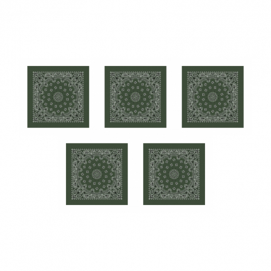 Бандана "Узор" 55 х 55 см, цвет хаки (Набор 5 шт.)