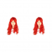 Парик карнавальный длинный кудрявый 60см, цвет красный (Набор 2 шт.)