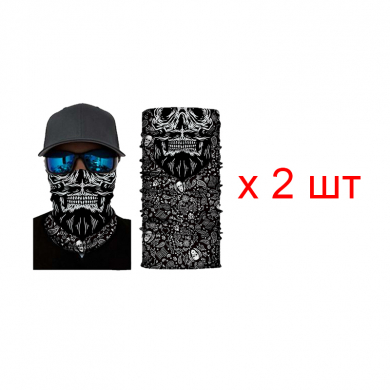 Бандана труба (бафф) "Древний череп" (Набор 2 шт.)