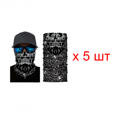 Бандана труба (бафф) "Древний череп" (Набор 5 шт.)