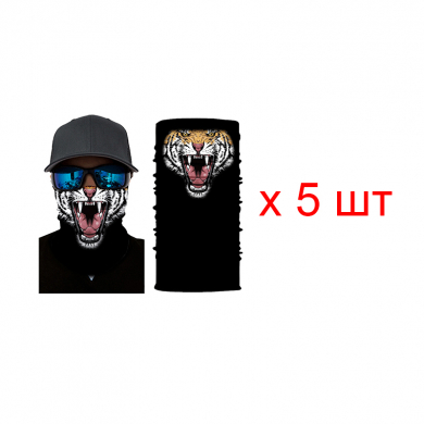 Бандана труба (бафф) "Тигр" (Набор 5 шт.)