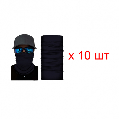 Бандана труба (бафф), цвет темно-синий (Набор 10 шт.)