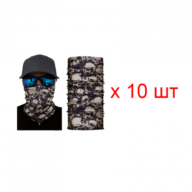 Бандана труба (бафф) "Черепа" (Набор 10 шт.)