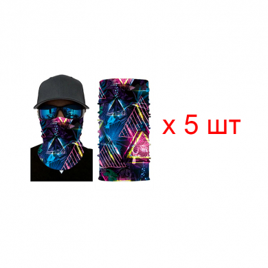 Бандана труба (бафф) "Неон" (Набор 5 шт.)