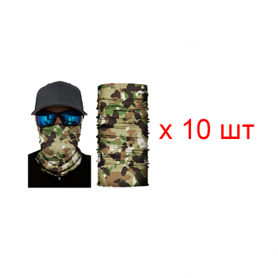 Бандана труба (бафф) "Лесной камуфляж" (Набор 10 шт.)