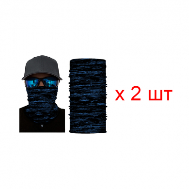 Бандана труба (бафф) "Полосы", цвет синий (Набор 2 шт.)