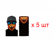 Бандана труба (бафф) "Огненный тигр" (Набор 5 шт.)