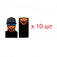 Бандана труба (бафф) "Огненный тигр" (Набор 10 шт.)