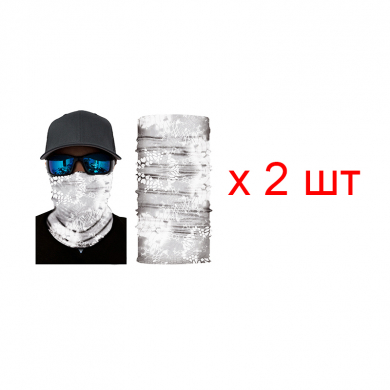 Бандана труба (бафф) "Белые узоры" (Набор 2 шт.)