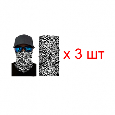 Бандана труба (бафф) "Зебра" (Набор 3 шт.)