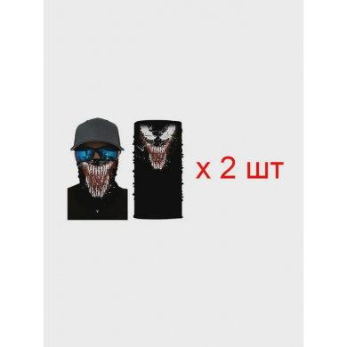 Бандана труба (бафф) веном "Устрашающий оскал" (Набор 2 шт.)
