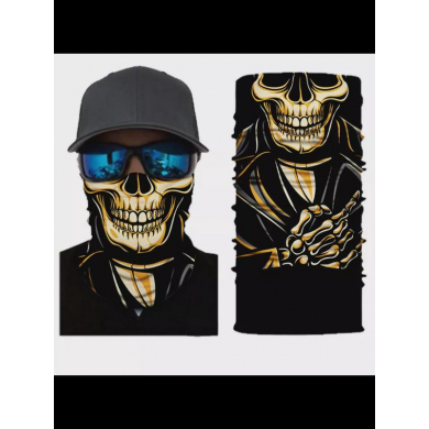 Бандана труба (бафф) "Череп-рокер" (Набор 2 шт.)