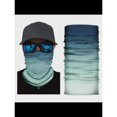 Бандана труба (бафф) омбре из синего в белый (Набор 10 шт.)